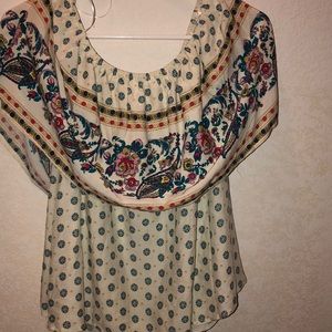 floral off the shoulder shirt